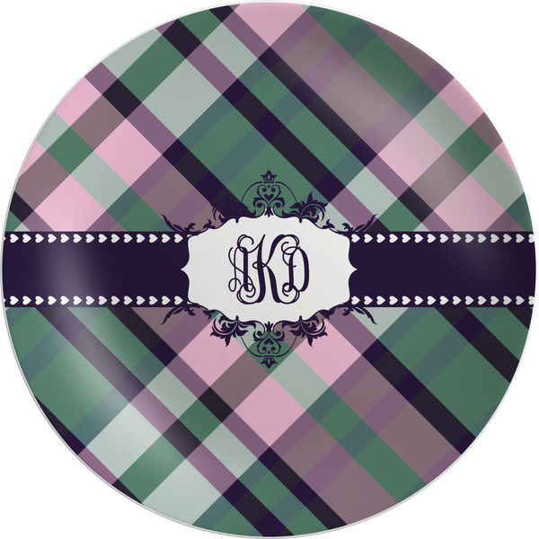 Custom Plaid with Pop Melamine Salad Plate - 8" (Personalized)