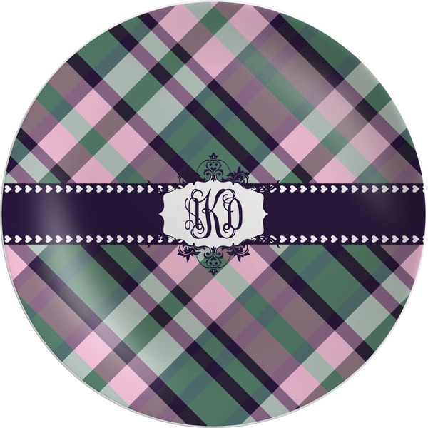 Custom Plaid with Pop Melamine Plate (Personalized)