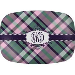 Plaid with Pop Melamine Platter (Personalized)