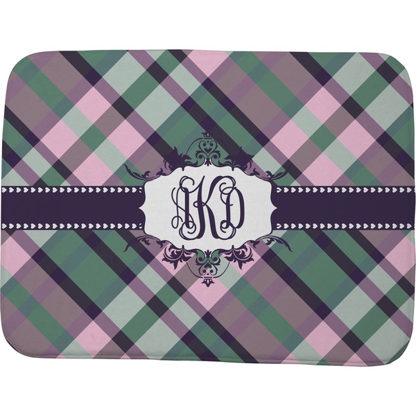 Plaid with Pop Memory Foam Bath Mat 48 X 36