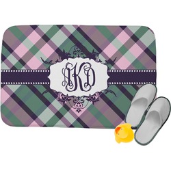 Plaid with Pop Memory Foam Bath Mat - 34"x21" (Personalized)