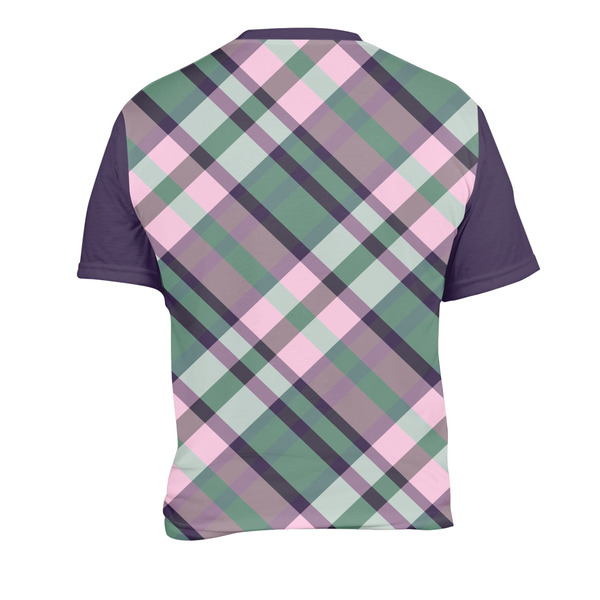 Plaid with Pop Men's Crew Neck T Shirt Medium - Back