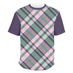 Plaid with Pop Men's Crew T-Shirt - Small