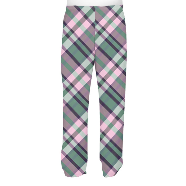 Plaid with Pop Men's Pjs Back - on model
