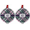Plaid with Pop Metal Ball Ornament - Front and Back