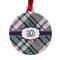Plaid with Pop Metal Ball Ornament - Front