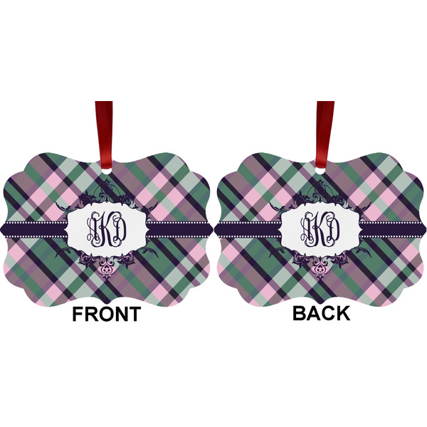 Plaid with Pop Metal Benilux Ornament - Front and Back (APPROVAL)