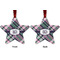 Plaid with Pop Metal Star Ornament - Front and Back