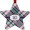 Plaid with Pop Metal Star Ornament - Front