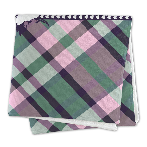 Plaid with Pop Microfiber Dish Rag - FOLDED (square)
