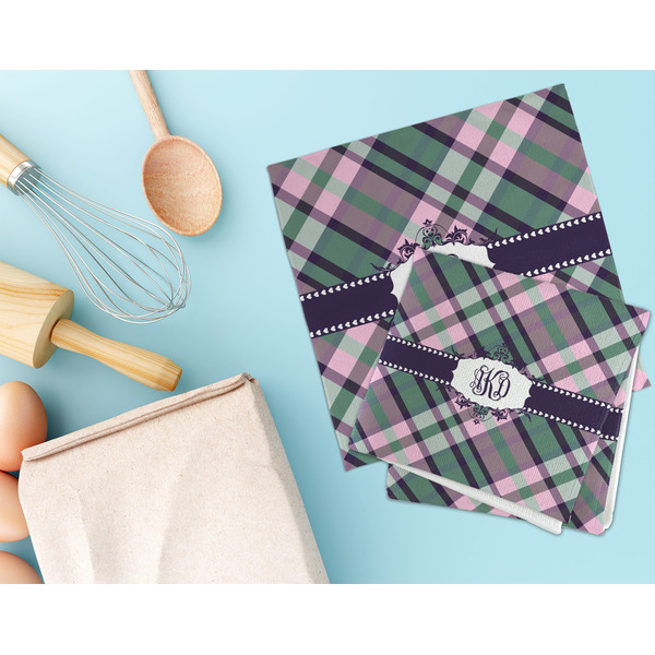 Plaid with Pop Microfiber Dish Rag - LIFESTYLE