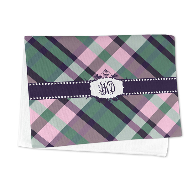 Plaid with Pop Microfiber Dish Towel - FOLDED HALF