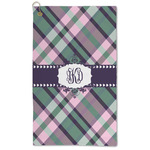 Plaid with Pop Microfiber Golf Towel (Personalized)