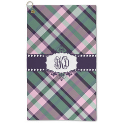 Plaid with Pop Microfiber Golf Towel (Personalized)
