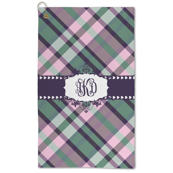 Custom Plaid with Pop Microfiber Golf Towel (Personalized)