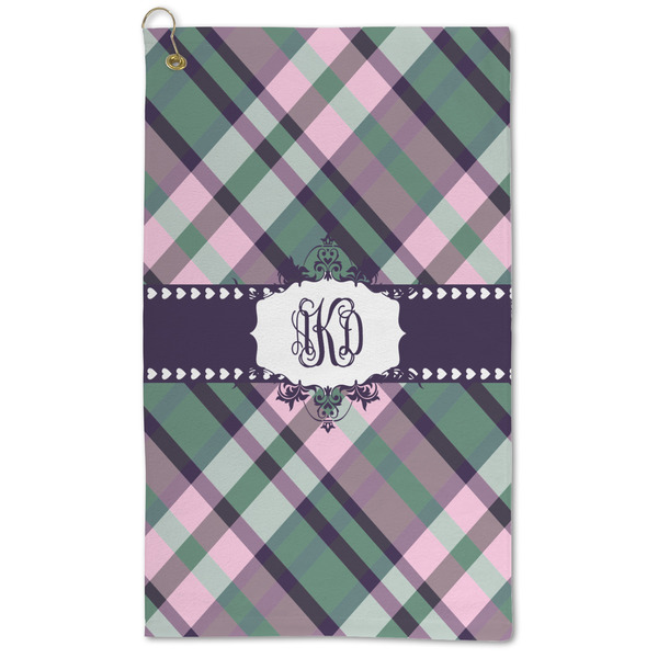 Custom Plaid with Pop Microfiber Golf Towel - Large (Personalized)