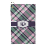 Plaid with Pop Microfiber Golf Towel - Small (Personalized)