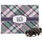 Plaid with Pop Microfleece Dog Blanket - Large