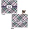 Plaid with Pop Microfleece Dog Blanket - Large- Front & Back