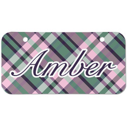 Plaid with Pop Mini/Bicycle License Plate (2 Holes) (Personalized)