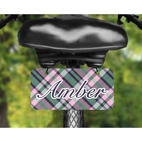 Plaid with Pop Mini License Plate on Bicycle - LIFESTYLE Two holes