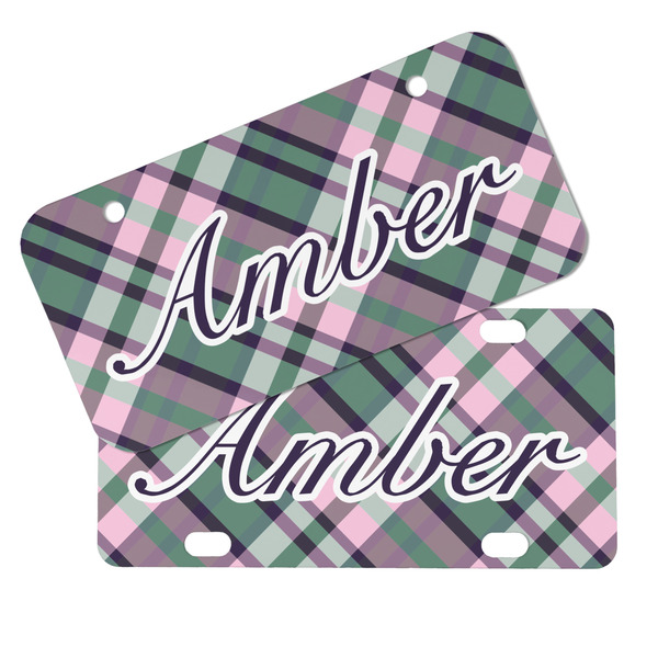 Plaid with Pop Mini License Plates - MAIN (4 and 2 Holes)