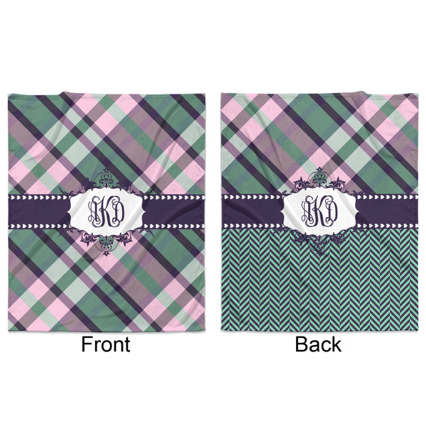 Plaid with Pop Minky Blanket - 50"x60" - Double Sided - Front & Back