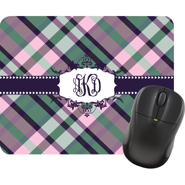 Custom Plaid with Pop Rectangular Mouse Pad (Personalized)