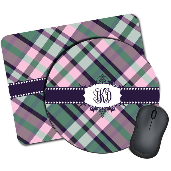 Custom Plaid with Pop Mouse Pad (Personalized)