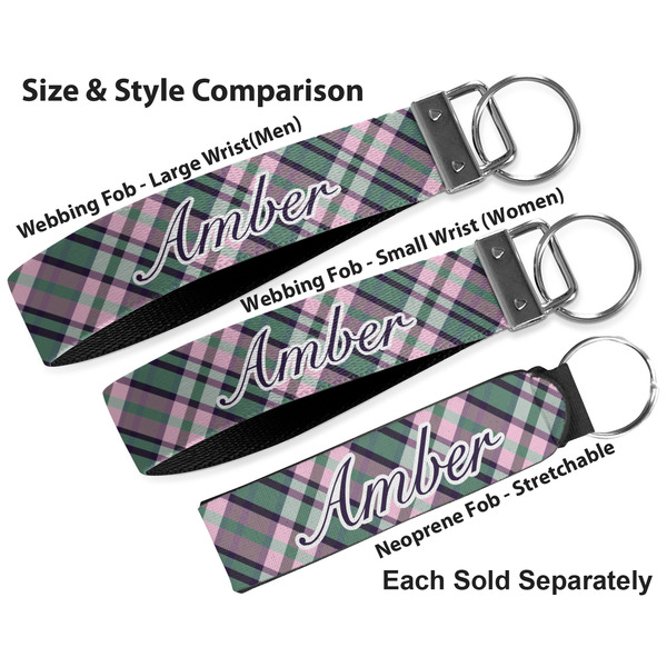 Plaid with Pop Multiple Key Ring comparison sizes