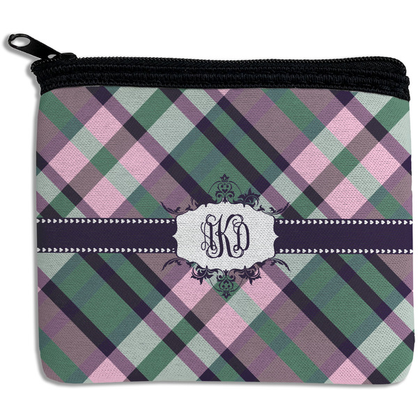 Custom Plaid with Pop Rectangular Coin Purse (Personalized)