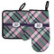 Plaid with Pop Left Oven Mitt & Pot Holder Set w/ Monogram