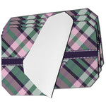 Plaid with Pop Dining Table Mat - Octagon - Set of 4 (Single-Sided) w/ Monogram