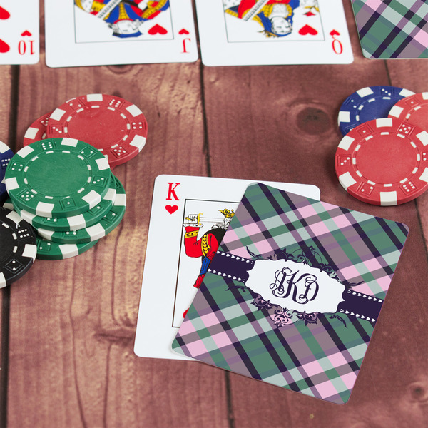 Plaid with Pop On Table with Poker Chips