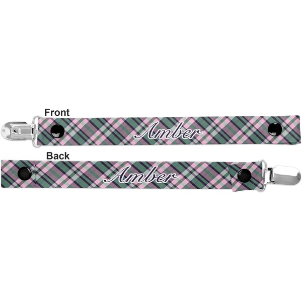 Plaid with Pop Pacifier Clip - Front and Back