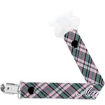 Plaid with Pop Pacifier Clip (Personalized)