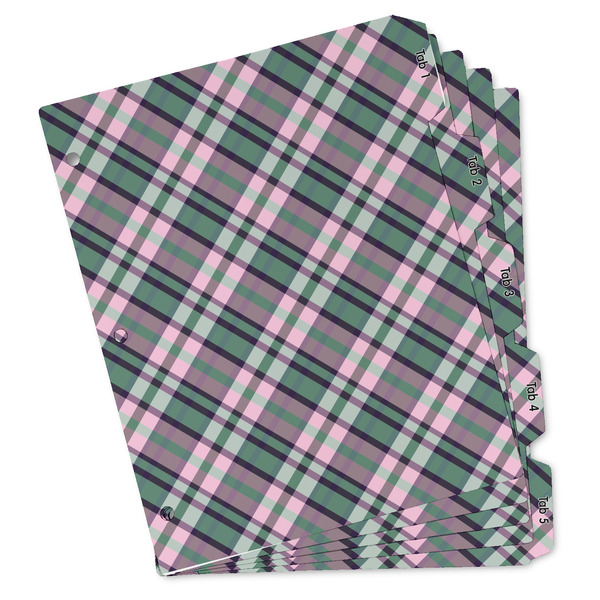 Custom Plaid with Pop Binder Tab Divider - Set of 5 (Personalized)