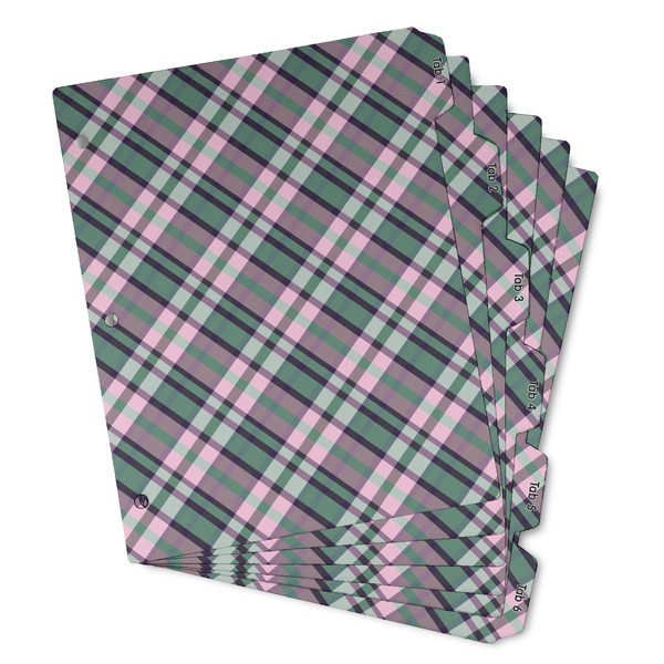 Custom Plaid with Pop Binder Tab Divider - Set of 6 (Personalized)