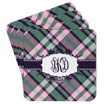 Plaid with Pop Paper Coasters w/ Monograms