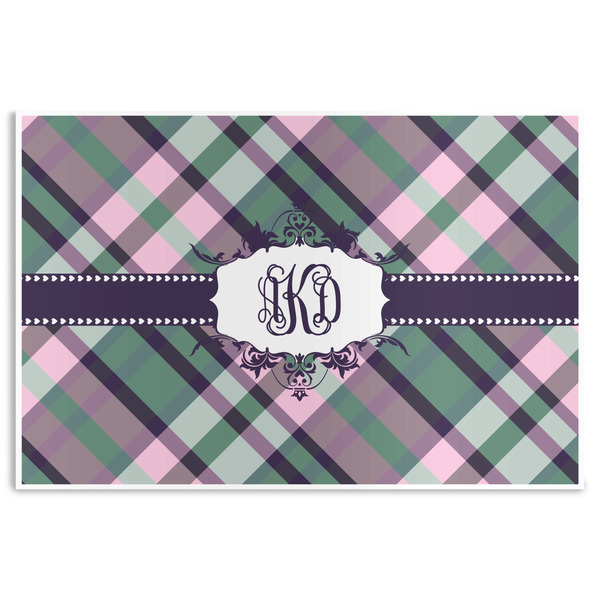 Custom Plaid with Pop Disposable Paper Placemats (Personalized)