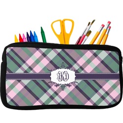Plaid with Pop Neoprene Pencil Case (Personalized)