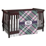 Plaid with Pop Baby Blanket (Single Sided) (Personalized)