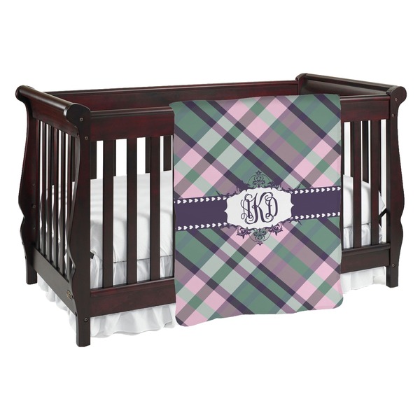 Custom Plaid with Pop Baby Blanket (Single Sided) (Personalized)
