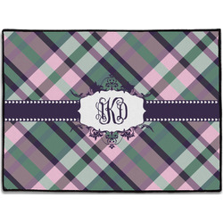 Plaid with Pop Door Mat - 24"x18" (Personalized)