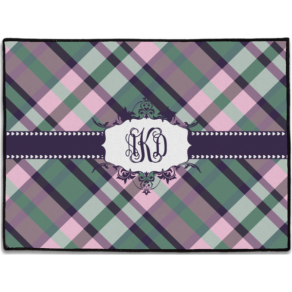 Custom Plaid with Pop Door Mat (Personalized)