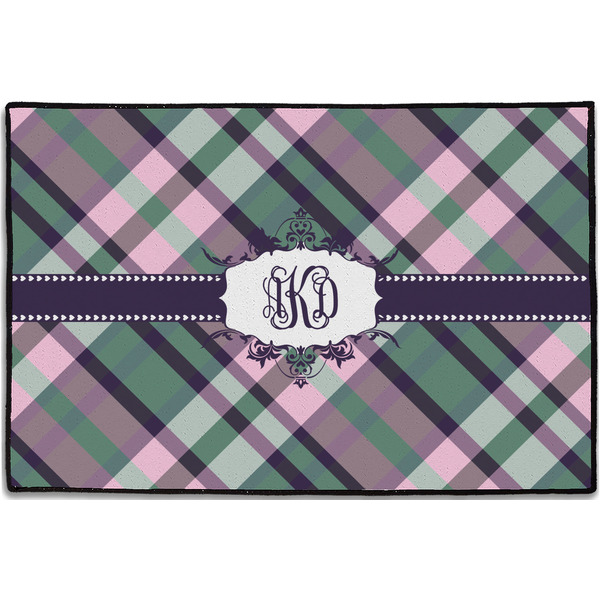 Plaid with Pop Personalized Door Mat - 36x24 (APPROVAL)