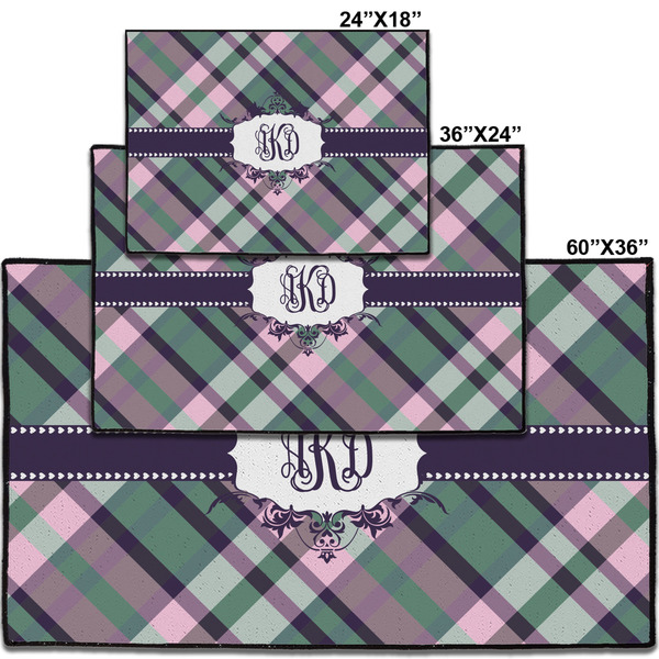 Plaid with Pop Personalized Door Mat - Group Parent IMF