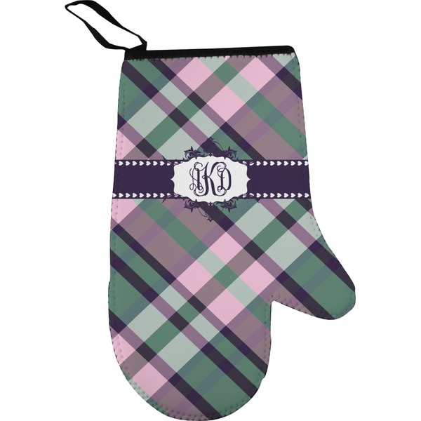 Plaid with Pop Personalized Oven Mitt