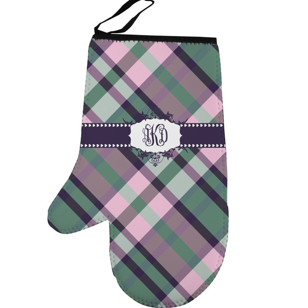 Custom Plaid with Pop Left Oven Mitt (Personalized)