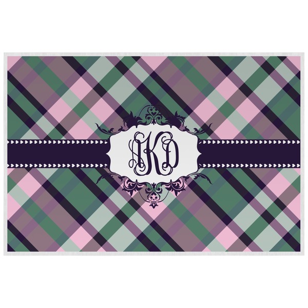 Custom Plaid with Pop Laminated Placemat w/ Monogram